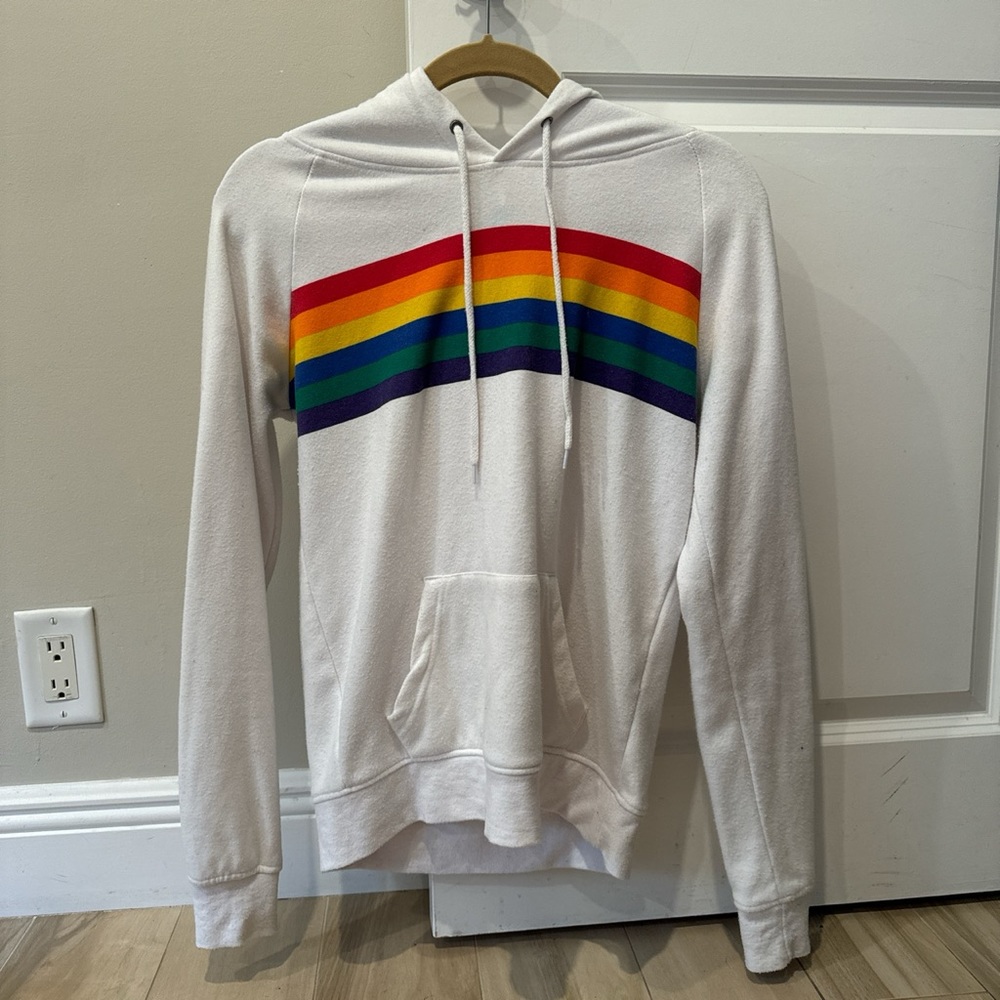 Rainbow striped sweatshirt women’s size M